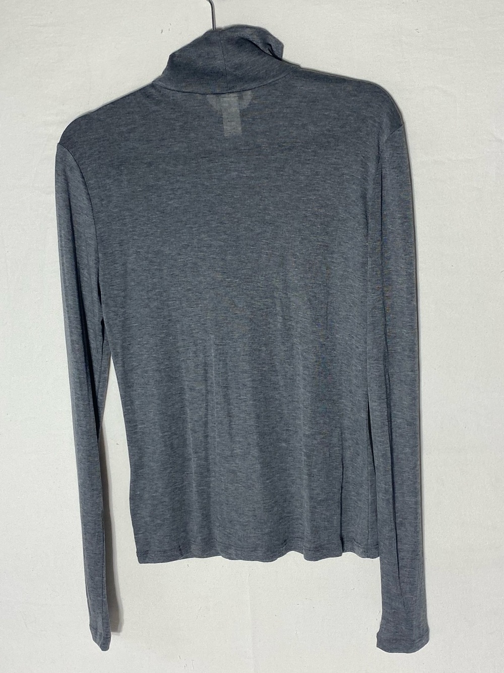 H&M Grey Lyocell Wool Blend Mock Neck Long Sleeve Top L Normcore Contemporary - Picture 2 of 14